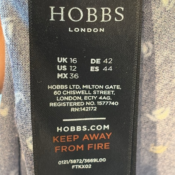 Hobbs London Printed Stretchy Jersey Midi Dress 12 - Picture 7 of 10
